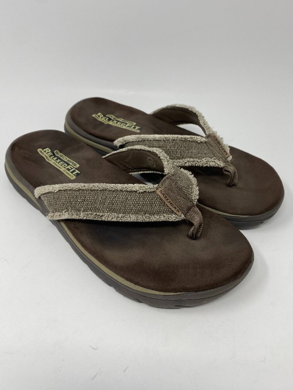 Skechers Mens Relaxed Fit Supreme Bosnia Flip Flops Sandals Mens 9 Brown